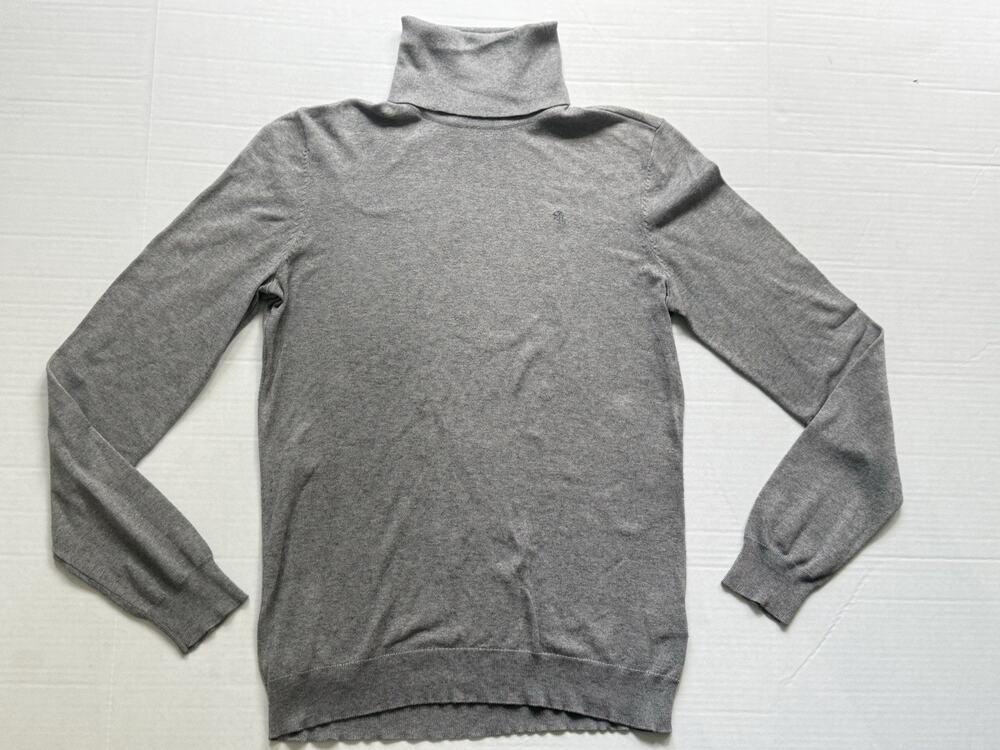Lauren Ralph Lauren Gray Silk Blend Turtleneck Sweater M Preppy Quiet Luxury